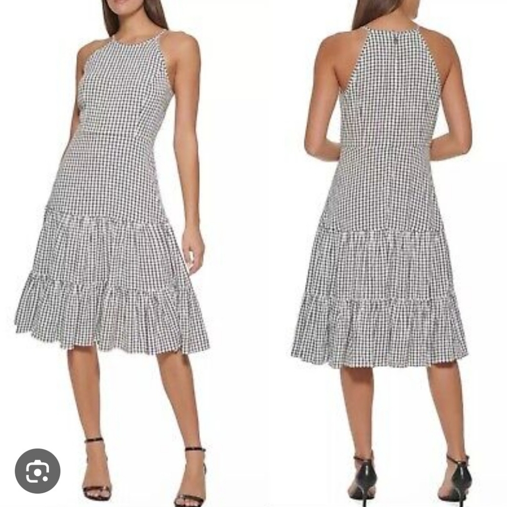 Tommy Hilfiger Black and White Checkered Dress Size 14